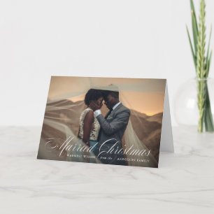 Getrouwd Kerstmis Rode vakantie gevouwen Kaart