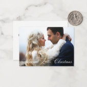 getrouwd klein kerst!bruiloft pasgetrouwden foto notitiekaartje (Voorkant / Achterkant in situ)
