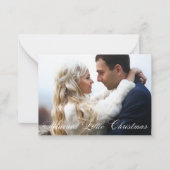 getrouwd klein kerst!bruiloft pasgetrouwden foto notitiekaartje (Voorkant)
