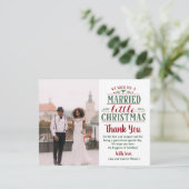Getrouwd Kleine Kerst Dankkaart Bedankkaart (Staand voorkant)