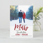 Getrouwd Kleine Kerst Save The Date (Staand voorkant)