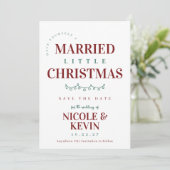 Getrouwd Kleine Kerst Save The Date (Staand voorkant)
