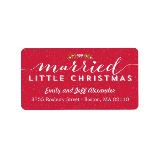 Getrouwd Kleine Kerst Vakantie Adresetiketten Etiket (Voorkant)