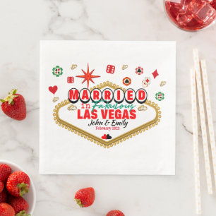 Getrouwd Koppel Las Vegas Overeenkomstige Vakantie Servet