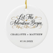 Getrouwd Laat het Avontuur Beginnen Keramisch Ornament (Achterkant)