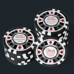 Getrouwd Las Vegas Stijl Pokerchips<br><div class="desc">Casino stijl Poker Chips. Getrouwd in Las Vegas. Met dieprood, zilver, wit en zwart design. ✔ OPMERKING: WIJZIG ALLEEN DE BENODIGDE SJABLOON GEBIEDEN! 😀 Indien nodig, kunt u de tekst verwijderen en beginnen met het opnieuw toevoegen van elke gewenste tekst en lettertype. 📌Als u meer aanpassingen nodig hebt, klikt u...</div>