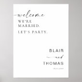 Getrouwd Let's Party bruiloft receptie Welkom Poster (Voorkant)