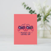 Getrouwd Leven Level Up Gaming Kunst Briefkaart (Staand voorkant)