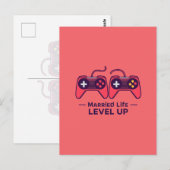 Getrouwd Leven Level Up Gaming Kunst Briefkaart (Voorkant / Achterkant)