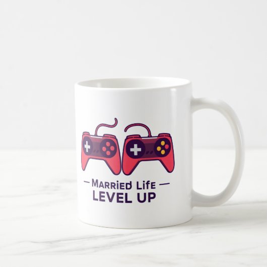 Getrouwd Leven Level Up Gaming Kunst Koffiemok (Rechts)