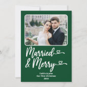 Getrouwd Merry 1st Christmas Pas getrouwd Foto Gro Feestdagenkaart (Voorkant)