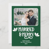 Getrouwd Merry 1st Christmas Pas getrouwd Foto Gro Feestdagenkaart (Voorkant)