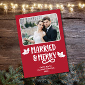 Getrouwd Merry 1st Christmas Pas getrouwd Foto Roo Feestdagenkaart