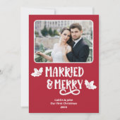Getrouwd Merry 1st Christmas Pas getrouwd Foto Roo Feestdagenkaart (Voorkant)