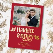 Getrouwd Merry 1st Christmas Pas getrouwd Foto Roo Folie Feestdagenkaart