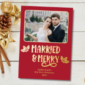 Getrouwd Merry 1st Christmas Pas getrouwd Foto Roo Folie Feestdagenkaart