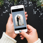 Getrouwd Merry Arch Foto Dusty Blue Christmas Feestdagenkaart