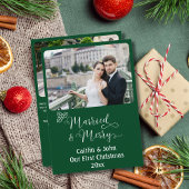 Getrouwd Merry Custom Passen getrouwd 1st Christma Feestdagenkaart