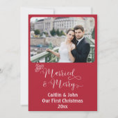 Getrouwd Merry Custom Passen getrouwd First Christ Feestdagenkaart (Voorkant)