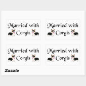 Getrouwd met Corgis Rechthoekige Sticker (Vel)