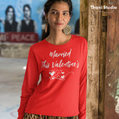 Getrouwd met deze Valentijnse Heart Modern Typogra T-shirt