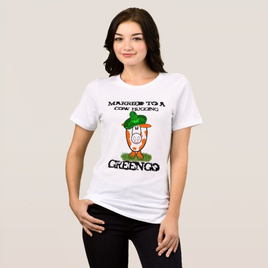 Getrouwd met een Koe-knuffel- Greengo Tri-Blend Shirt (Voorkant volledig)