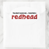 Getrouwd met een Redhead Ovale Sticker (Tas)