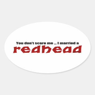 Getrouwd met een Redhead Ovale Sticker