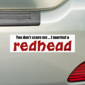 Getrouwd met een roodharige bumpersticker (Op auto)