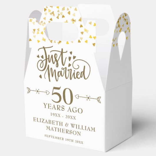 Getrouwd met het 50ste Golden Wedding Jubileum Bedankdoosjes (Geopend)
