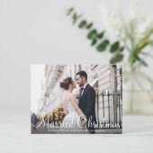 GETROUWD MET KERSTMIS | witte scriptfoto Briefkaart (Staand voorkant)