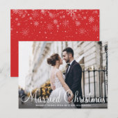 GETROUWD MET KERSTMIS | witte scriptfoto Briefkaart (Voorkant / Achterkant)