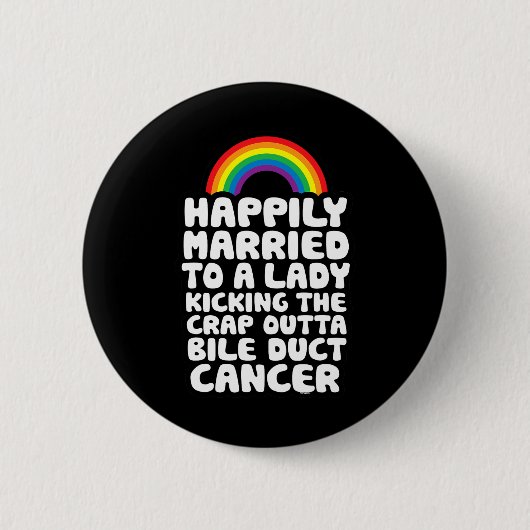 Getrouwd met Lady Kicking Crap Out-galwegkanker Ronde Button 5,7 Cm (Voorkant)