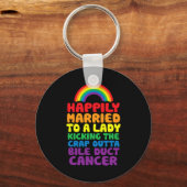Getrouwd met Lady Kicking Crap Out-galwegkanker Sleutelhanger (Voorkant)