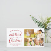 Getrouwd met Little First Kerstman Multi Photo Wed Feestdagenkaart (Staand voorkant)