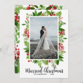 Getrouwd met moderne kerst | Eerste kerstfoto Feestdagenkaart (Voorkant / Achterkant)