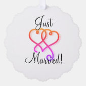 Getrouwd met Rainbow Swirly Hearts Ornament Kaart (Voorkant)