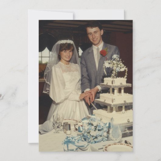 Getrouwd met Ruby 40th Wedding Jubileum Foto Kaart (Achterkant)