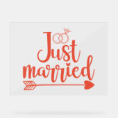 Getrouwd met Sinaasappel Acryl Bord (Voorkant)