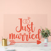 Getrouwd met Sinaasappel Acryl Bord (Huwelijk)