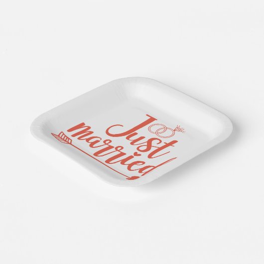 Getrouwd met Sinaasappel Papieren Bordje (Gebogen)