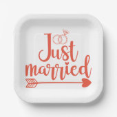 Getrouwd met Sinaasappel Papieren Bordje (Voorkant)