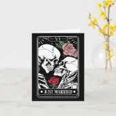 Getrouwd met Tarot Kaart Halloween Skeleton Paar (Gele Bloem)
