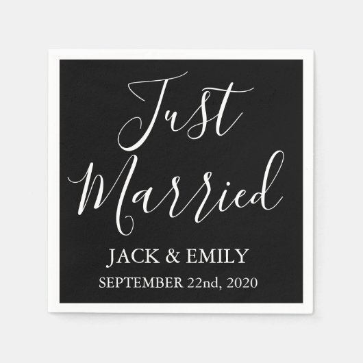 Getrouwd met zwarte en witte servetten (Voorkant)