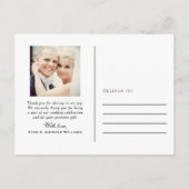 Getrouwd Monogram Overlay Trouwfoto Dank u Briefkaart (Achterkant)