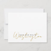 Getrouwd Naam Huwelijk Monogram Goud Script op Wit Notitiekaartje (Voorkant)