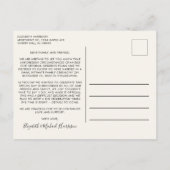 Getrouwd Nu Feest Later Foto Cream Trouwen Aankondigingskaart (Achterkant)