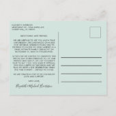 Getrouwd Nu Feest Later Foto Mint Trouwen Aankondigingskaart (Achterkant)