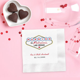 Getrouwd op een Prachtige Las Vegas Huwelijk Servetten