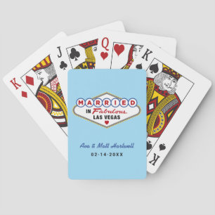 Getrouwd op een Prachtige Las Vegas Huwelijks Mono Pokerkaarten